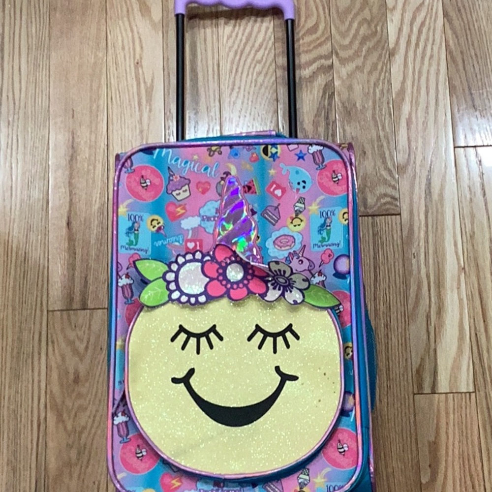 Emoji,Unicorn, and Mermaid Suitcase